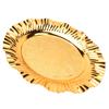 Round Gold Serving Tray 20cm Fanshaped Wavy Shape Stainless Steel Gold Round Tray Gold Candy Dish