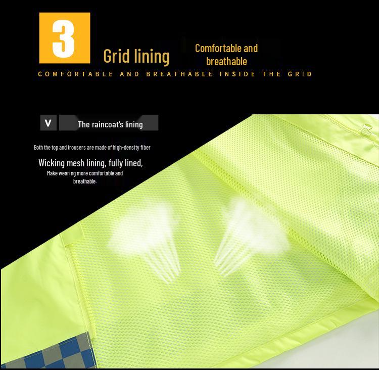 Reflective Split Raincoat & Pants Set for Adults - Unisex Cycling & Motorcycle Gear