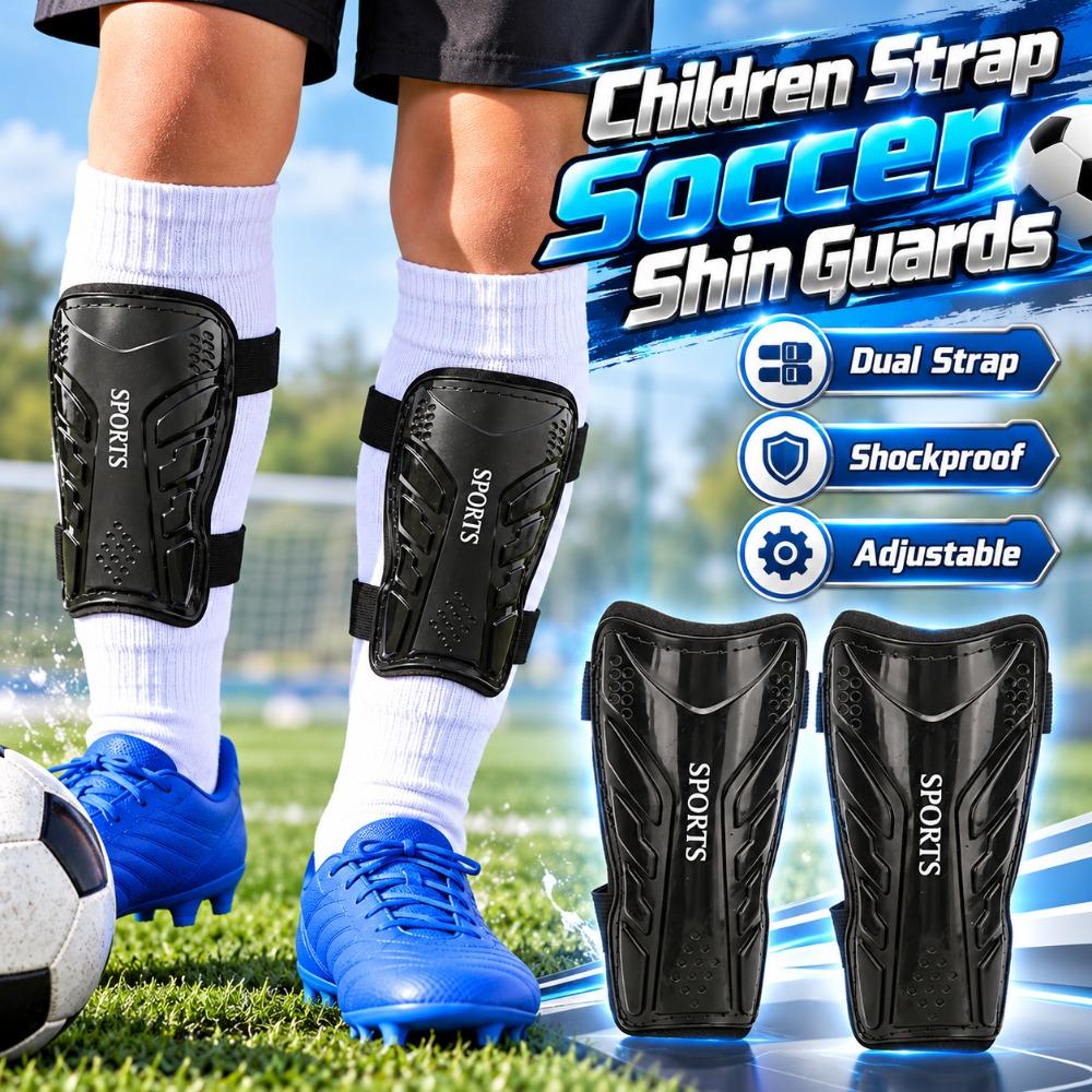 Dual Strap Children Football Shin Pads Adjustable Soccer Shin Protector Youth Training