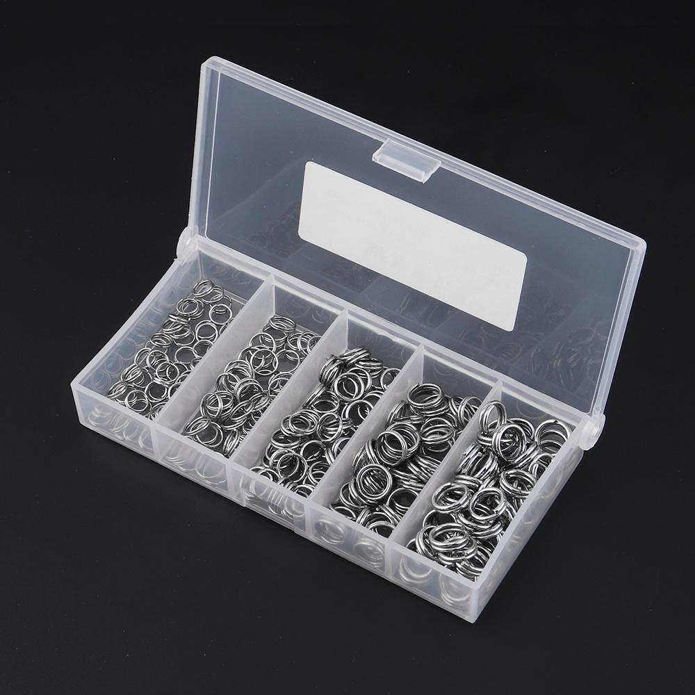 250 шт. рыболовное кольцо с двойной петлей из нержавеющей стали, 5 размеров, смешанный разъемный зажим, быстрое вертлюг
