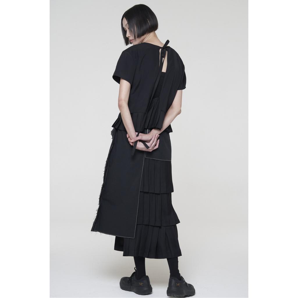 Recorde Unbalanced Pleated Skirt_Rqkam24532Bkx