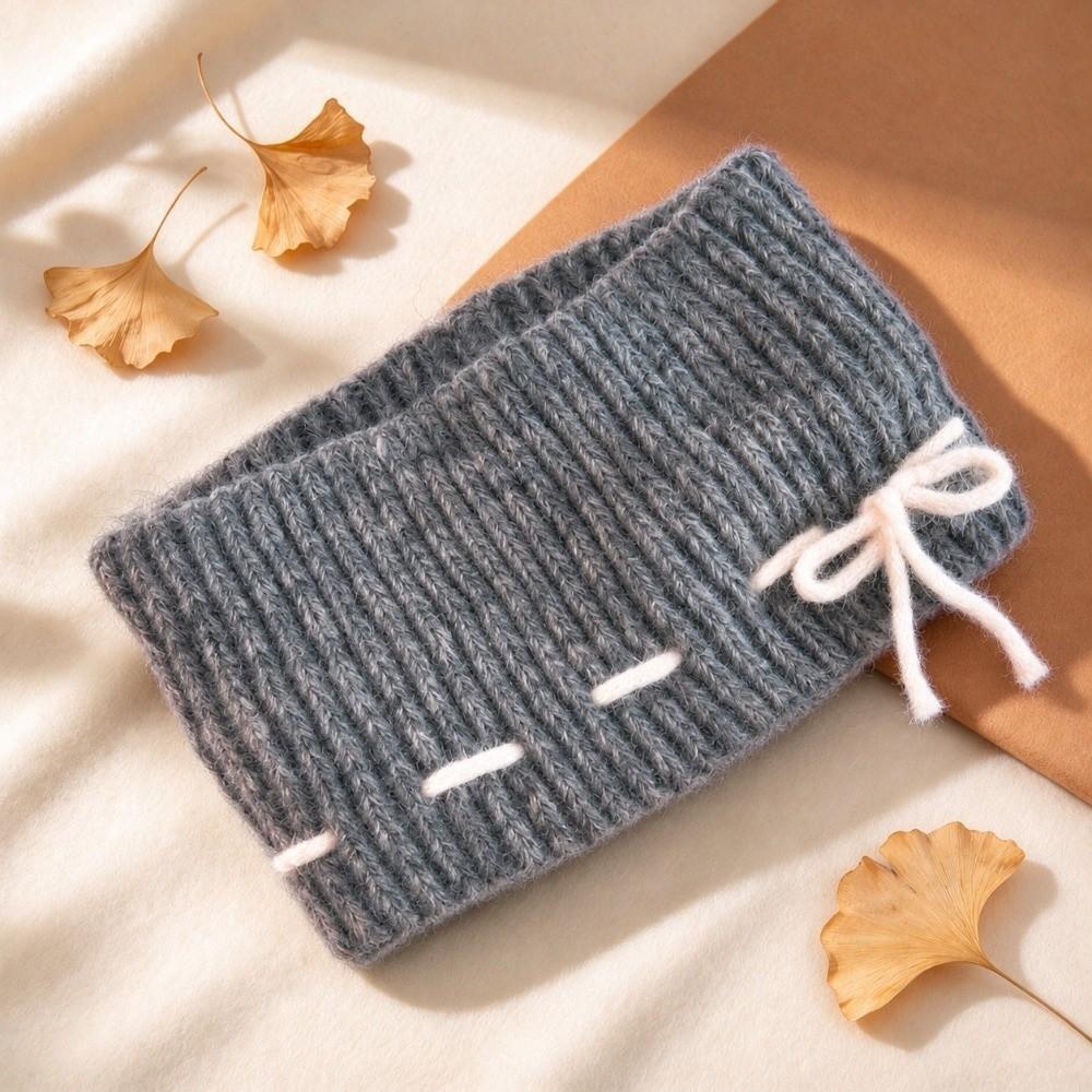Fabric Knitted Headband Cat Pattern Wide Hair Wrap Chic Elastic Hair Band Daily Wear