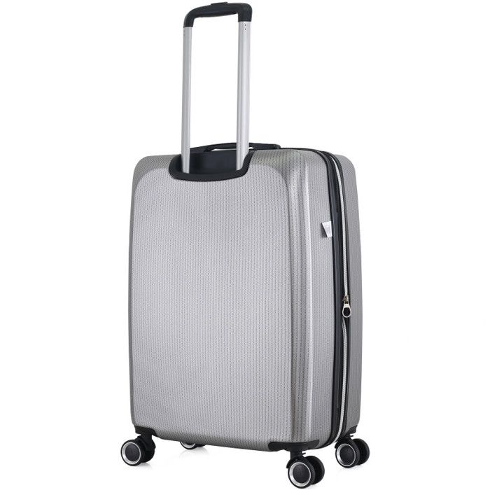 Lot de 3 valises Extensible Rigide Trolley Polycarbonate - LYS Paris 379/3 - Argent