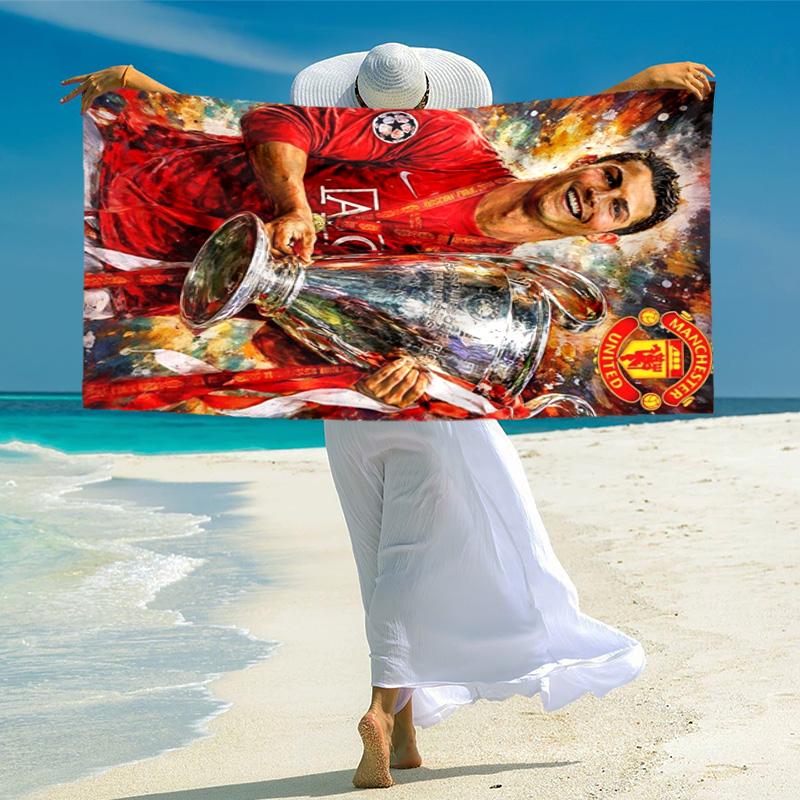 Ronaldo Legend Power Glory Beach Towel Portable For Travel Beach Towel For Vacation Photos Seaside Outdoor Pool Towel Swim Beach