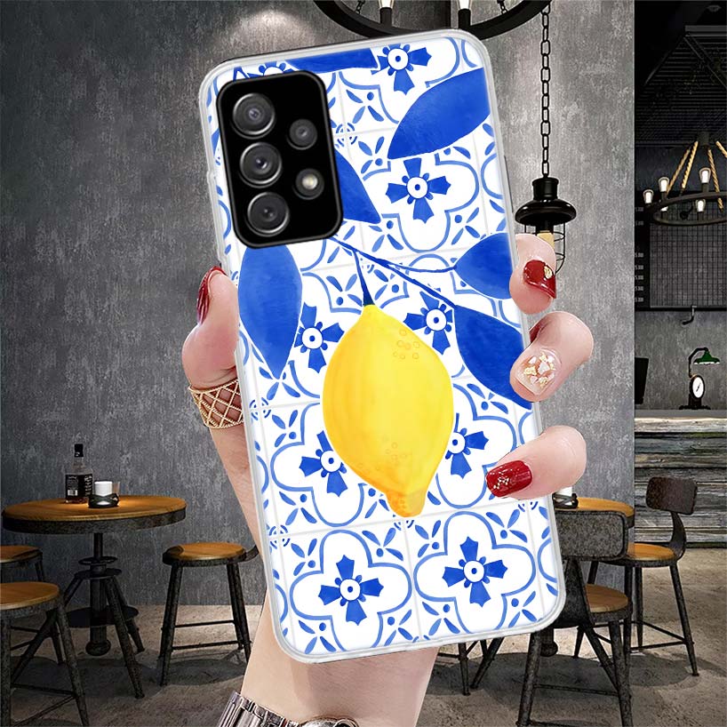 Средиземноморский Лимон Мягкий Чехол Для Телефона Для Samsung Galaxy A12 A22 A32 A52 A72 A02S A51 A50S A71 A70 A31 A20S Note 20 Ultra S10 A10S