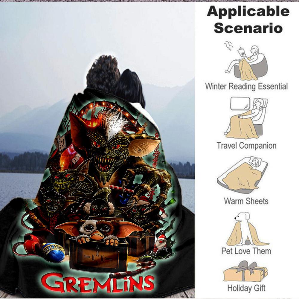 1 шт. Плед Gremlins Легкий фланелевый плед для дивана, кровати, путешествий, кемпинга, гостиной, офиса, дивана, кресла и кровати