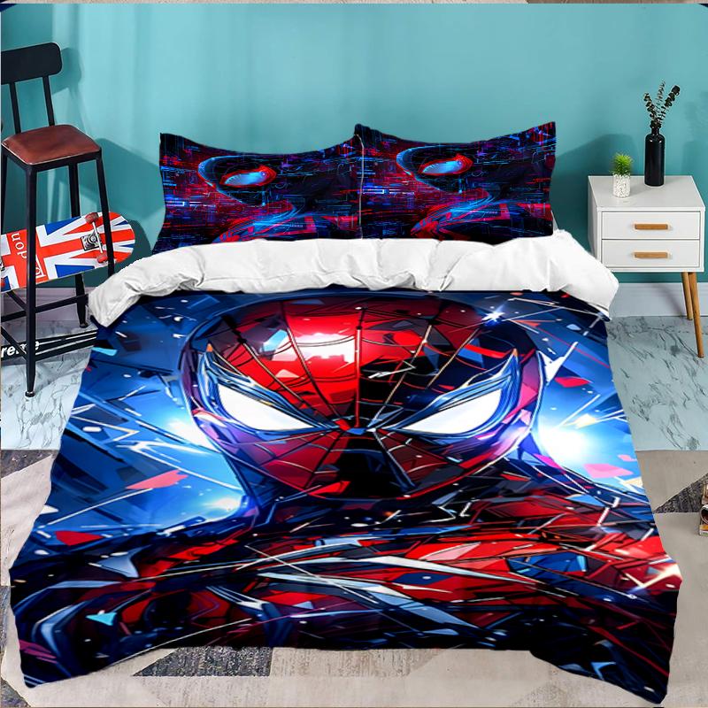 3PCS Red Spider Art Bedding set,Ideal for1pc Duvet Cover And 2pcs Pillowcases Perfect for Christmas gift,Ideal for Bedroom, Dormitory
