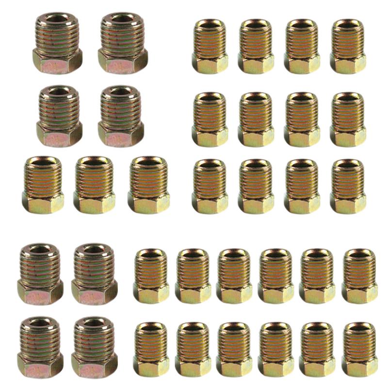 Brake Lines Fittings Assortment Rustproof Brake Lines Tubing Connector Brake Lines Connector Brake Oil Pipe Nut Union for Car