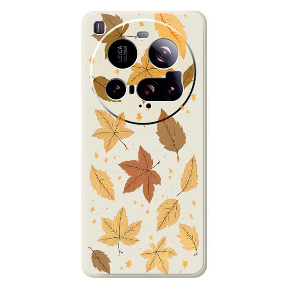 For Xiaomi 15 Ultra Case Maple Leaves Pattern Printing Straight Edge TPU Phone Back Cover