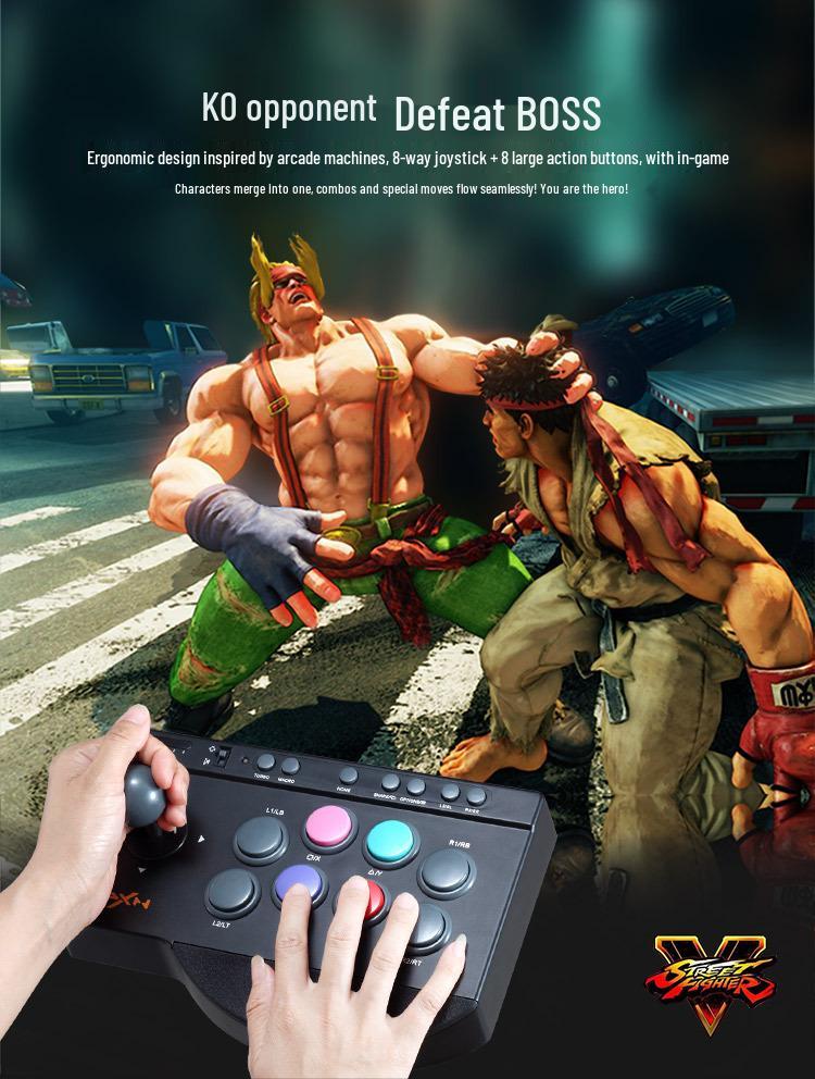 Аркадный джойстик Laishida 0082 для двух игроков: Игровой автомат для файтингов King of Fighters & Street Fighter на PS4