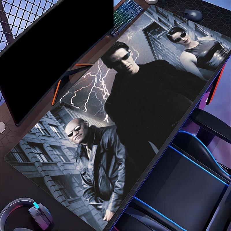 Matrix Poster Mouse Pad, Large Gaming Desk Mat, Non-slip XXL Mousepad for Laptop & Tablet, Mini PC Playmat with Stitched Edges