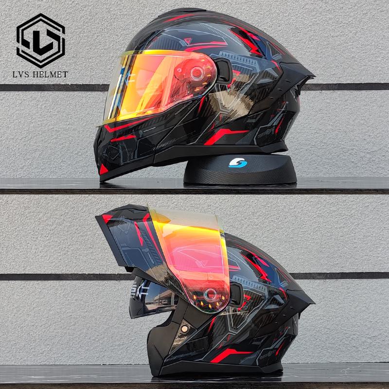2025 новейший модульный мотоциклетный шлем-трансформер casque moto полуинтеграл шлем подходит как для мужчин, так и для женщин LVS-909