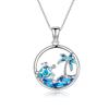 Boho  Animal Dolphin Heart Pendant Necklace for Women Girl  Imitation Blue Opal Necklace Wedding Jewelry