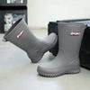 Мужские модные резиновые сапоги средней высоты для улицы, водонепроницаемые и нескользящие, утепленные, для рыбалки, водные, велюровые, терморезиновые, водные сапоги