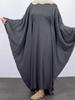 Ramadan Eid Soft Crepe Khimar Batwing Abaya Dubai Islam Muslim Modest African Dresses for Women Kaftan Kebaya Robe Femme Musulma