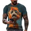 3D цифровая печать Футболка Подростковая Мужская с коротким рукавом Универсальная Дышащая