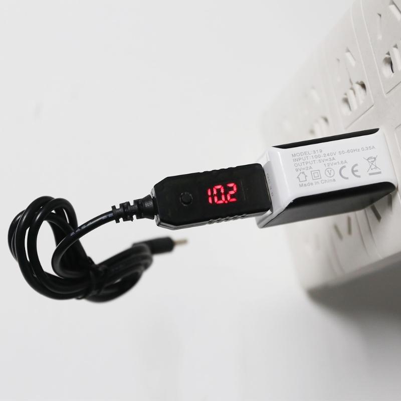 Universal for QC 3.0 USB To for DC 12V 1.5A Adjustable Voltage Step Up 5.5x2.5mm Cord Power Boost Line For WiFi Router L