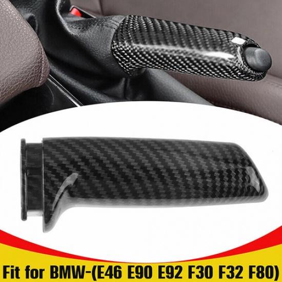 Front Handbrake Brake Handle Cover For BMW F30 E46 E60 E90 E92 Carbon Fiber Look
