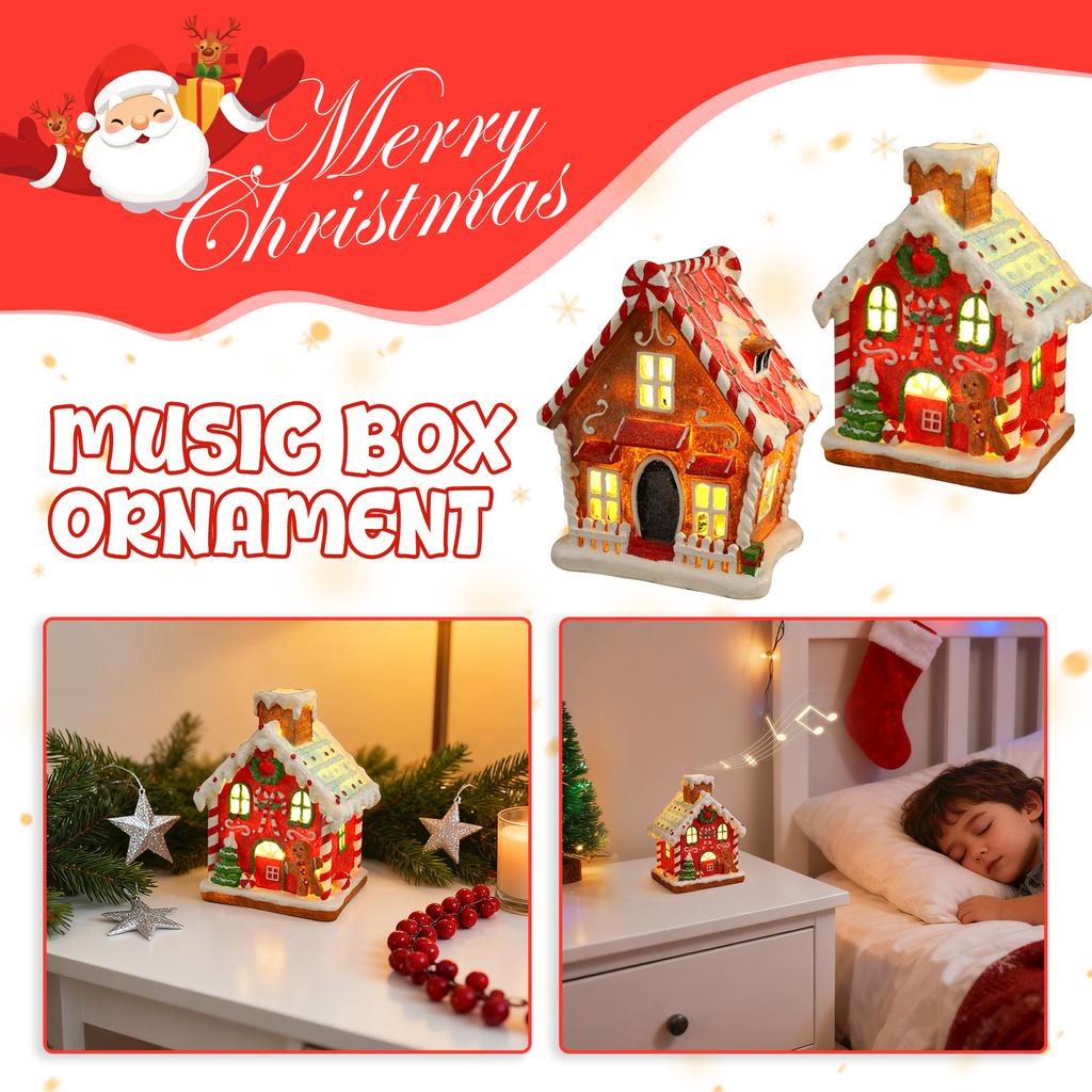 Glowing Gingerbread House With Lights - Animated Christmas Decoration For Indoor Festive Display