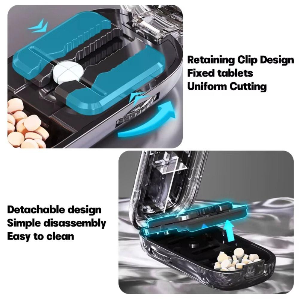 Портативный разделитель таблеток на четверти Новое лекарство Таблетка Разделитель таблеток Коробка для хранения Измельчитель Разделитель таблеток Органайзер Разделитель для лекарств