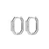 925 Sterling Silver Geometric Zircon Hoop Earrings Simple Luxury Handmade Earrings Dropshipping Wholesale