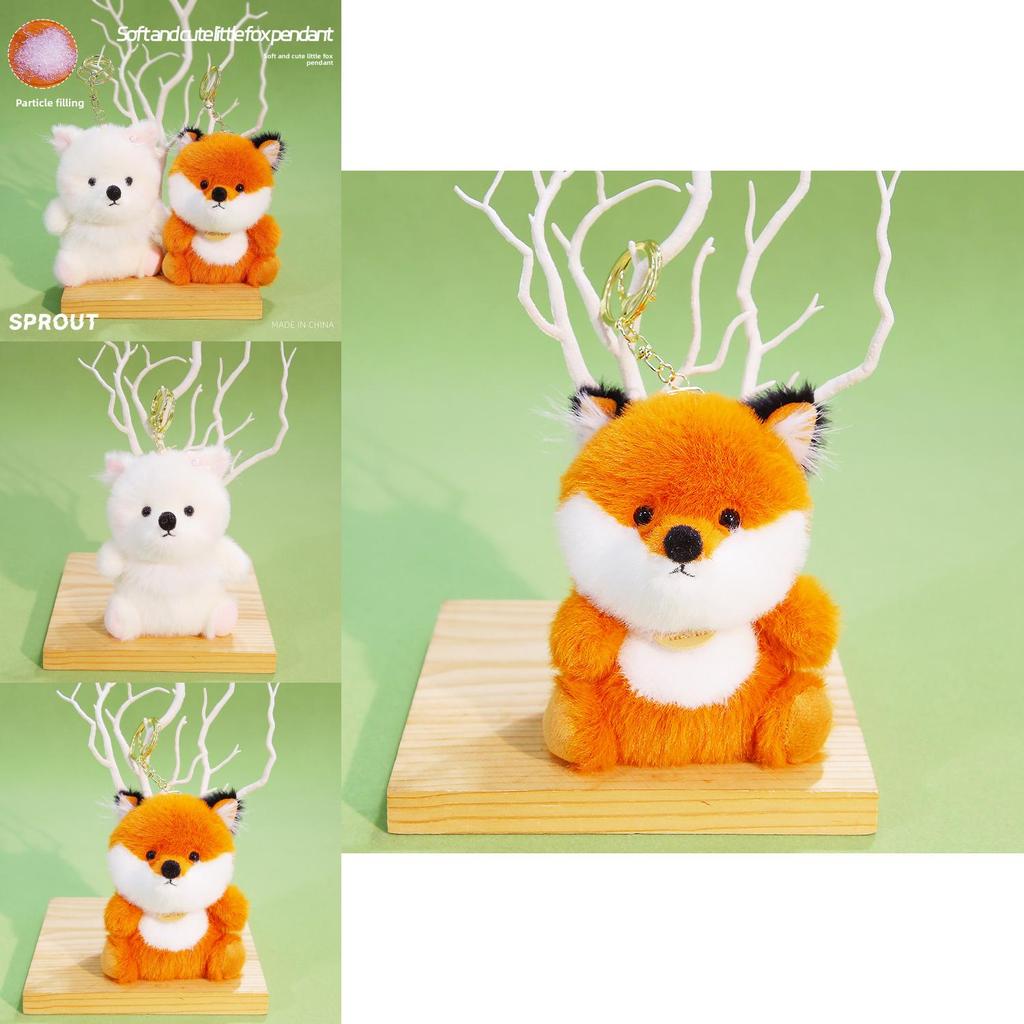 Cute Animal Fox Doll With Polyester Filling For Kids Backpack Accessory