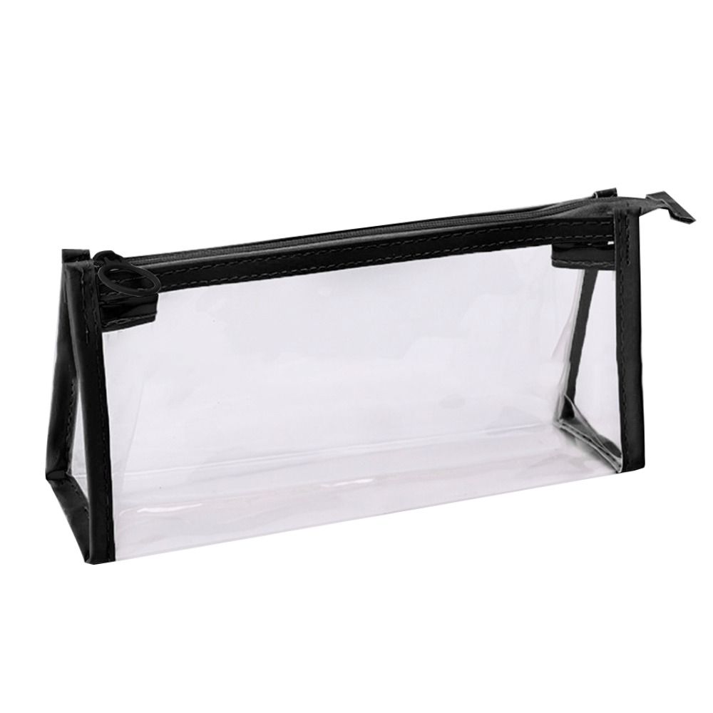 With Zipper Pencil Bag PVC Storage Bag Office School Supplies Triangular Pencil Case Student