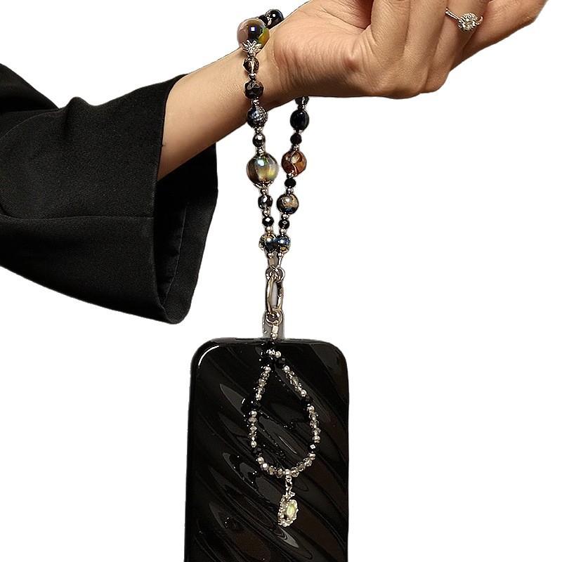 Luxury High‑End Crystal Mobile Phone Chain, Fashion Love Pendant Wristband, Portable Phone Case Decorative Pendant Mobile Phone Lanyard