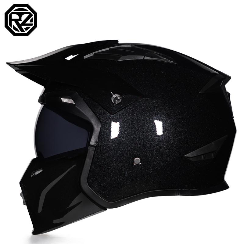 Мотоциклетный шлем, мужской ретро-комбинированный шлем, полный шлем, полушлем, ретро-шлем, разборный комбинированный шлем