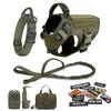Military Large Dog Harness Collar Leash Bags Patches Set Pet Malinois Training Vests Tactical Dogs Harnesses Accessories