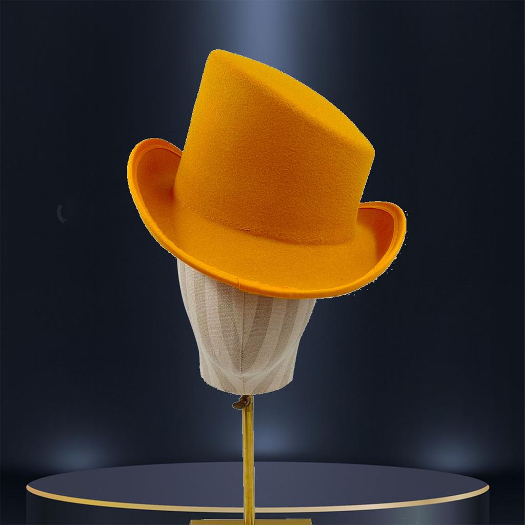 Элегантная стильная шляпа из шерстяного фетра, высокая шляпа с загнутыми полями, шляпа в стиле Mystery Styles для вечеринок и выступлений