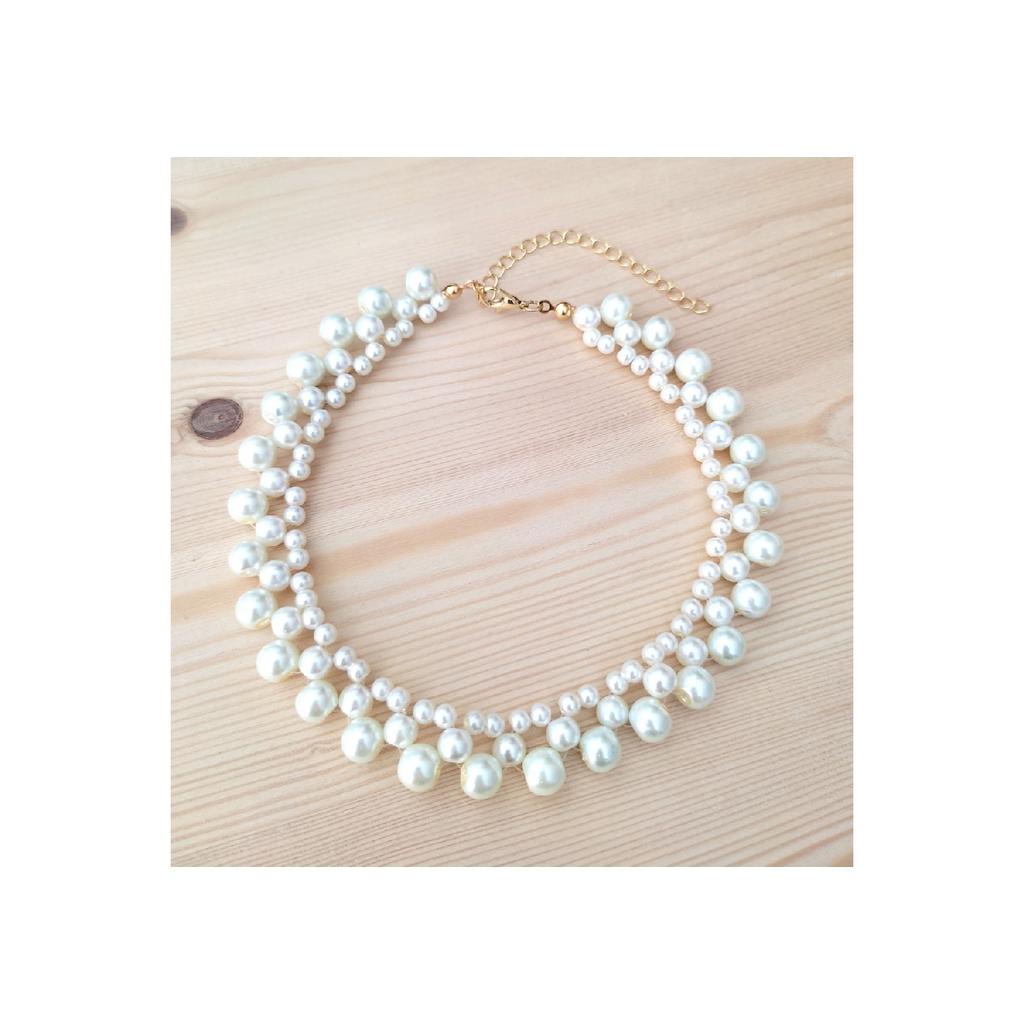 Pearl Design Gold Plated Choker Necklace