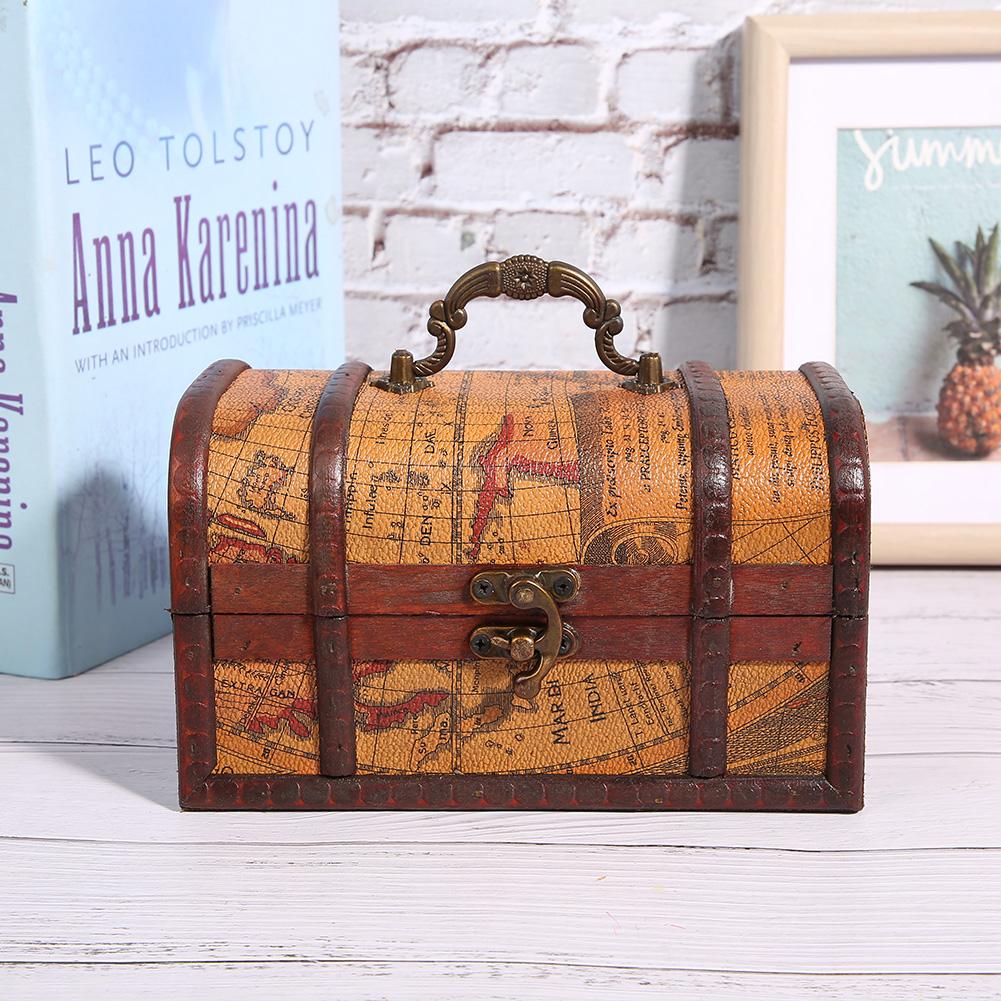 Винтажная коробка для хранения ювелирных изделий, деревянное украшение, пыленепроницаемая коробка-органайзер, чехол(Желтая карта S)