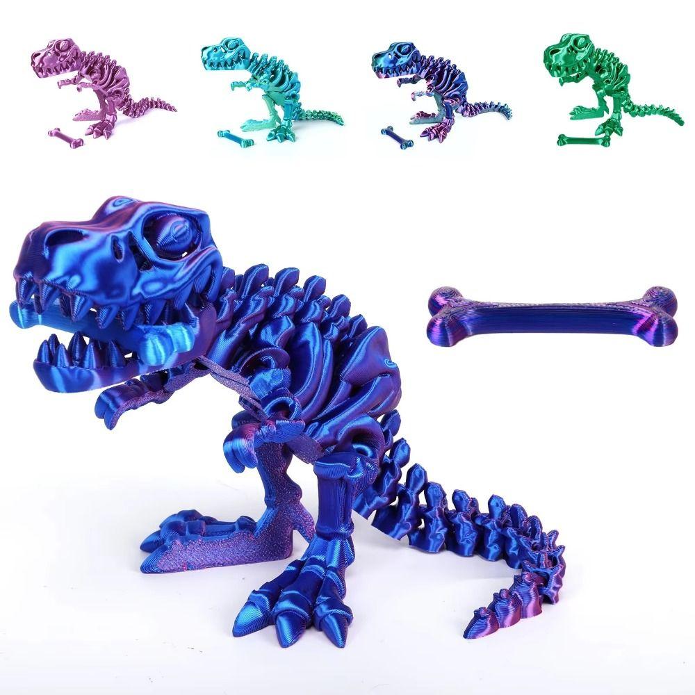 Rotatable 3D Printed Crystal Dinosaur Crystal 3D Articulated Dinosaur Toys Landscaping Decoration