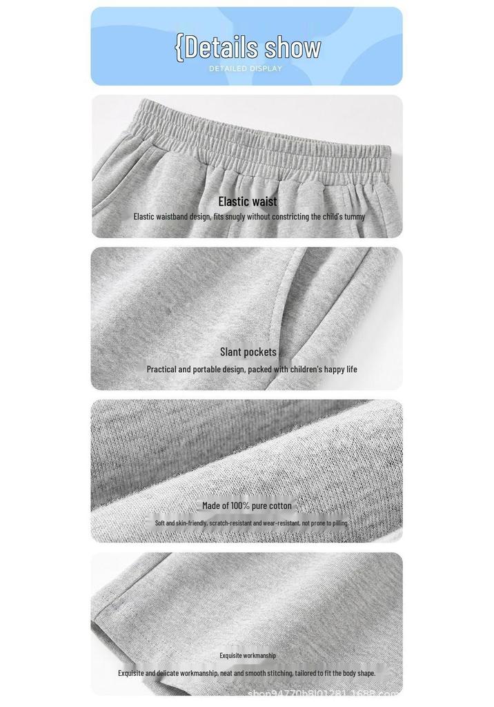 Unisex Summer Cotton Capris for Kids: Lightweight, Casual Sports Shorts for Youth