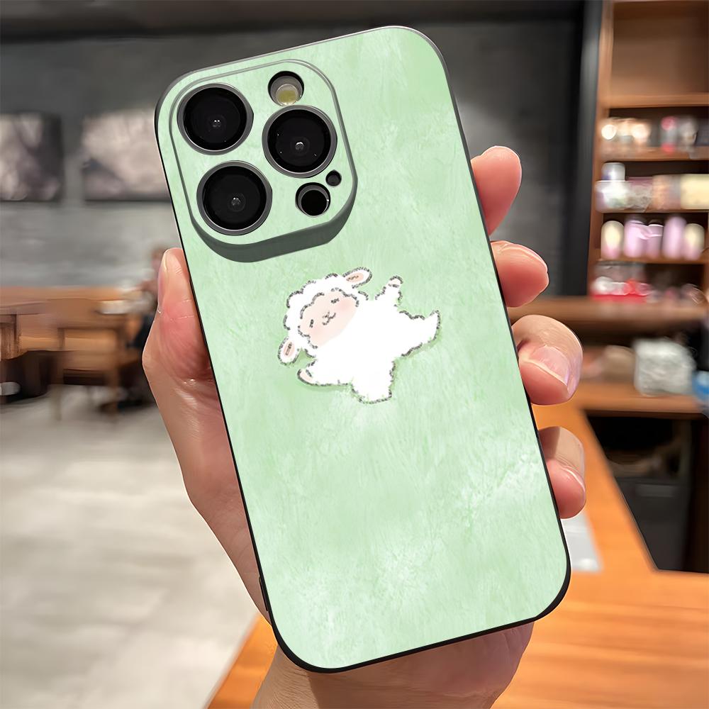 Мультяшный милый чехол для телефона с овечкой для iPhone 17 Pro Max 15 Pro 16 14 Plus 12 13 Mini 11 Pro Ударопрочный мягкий чехол