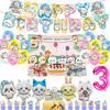 Chiikawa kawaii Happy Birthday Party Decorations Cute plate Banner Cake Topper Flag Balloons Disposable tableware Decorations