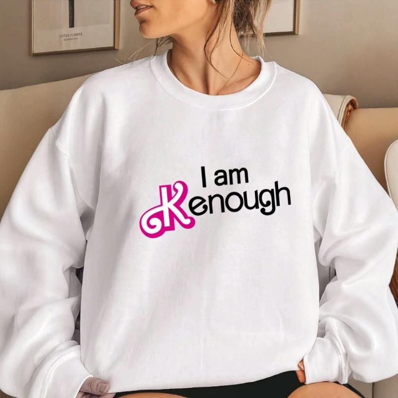 Осень-зима Толстовка с капюшоном с надписью I AM KENOUGH для мужчин и женщин, модная свободная повседневная кофта с длинными рукавами, пуловеры и женские кофты с длинными рукавами