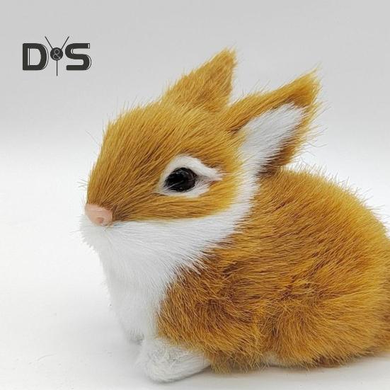 1/5 шт. плюшевая фигурка кролика, реалистичная имитация модели кролика, реалистичное искусственное меховое животное, миниатюрное украшение для домашнего офиса, пасхальное украшение для рабочего стола