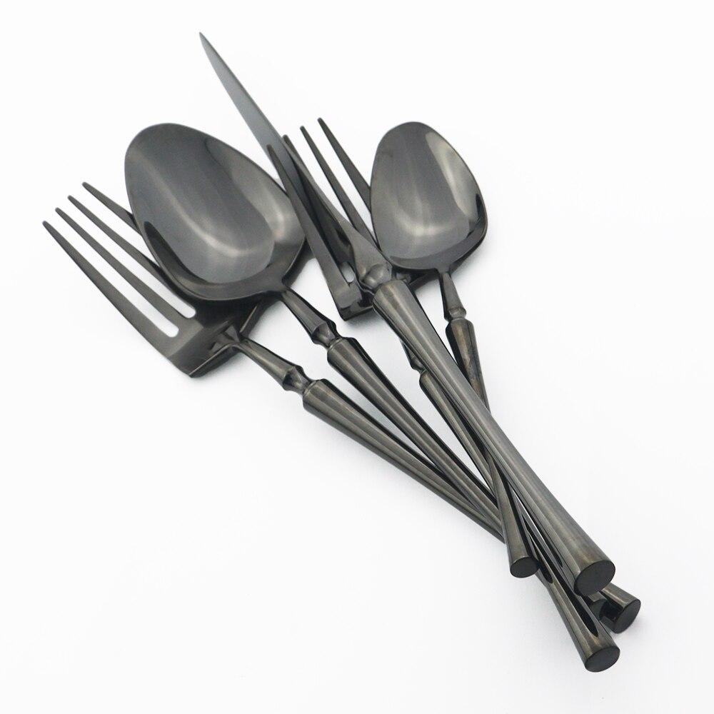 24Pcs/6set Purple Flatware Dinnerware Cutlery Set 18/10 Stainless Steel Dinner Forks Knives Spoons Set With Box Tableware Silverware Gift