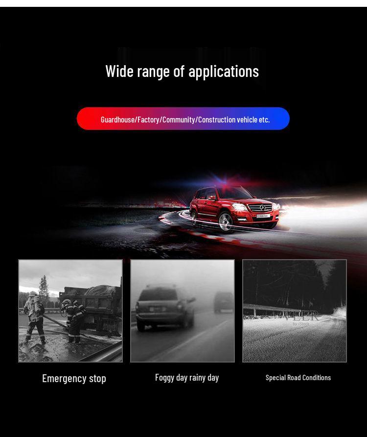 Solar-Powered Magnetic LED Strobe Light for Construction and Night Parking