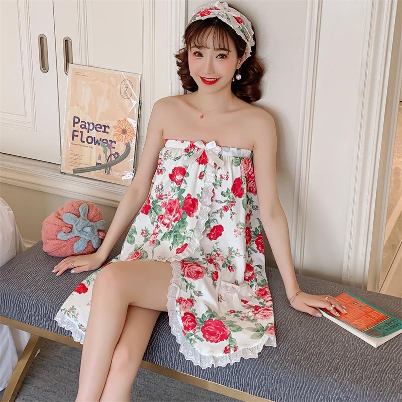 Женские летние пижамы: Повседневное, Удобное Банное Полотенце Бандо и Халат для Сауны