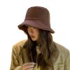 Portable Women Fisherman Hat Windproof Panama Caps Korean Down Cotton Bucket Hats  Autumn Winter