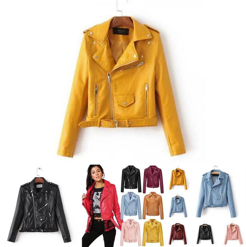 Crossborder 2025 Womens Punk Leather Jacket With Pu Splicing For Streetwear Fashion