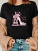WoUnisex Fashion Paris Eiffel Tower High Heel Graphic Short Sleeve Crew Neck Summer Short Sleeved Harajuku Streetwear