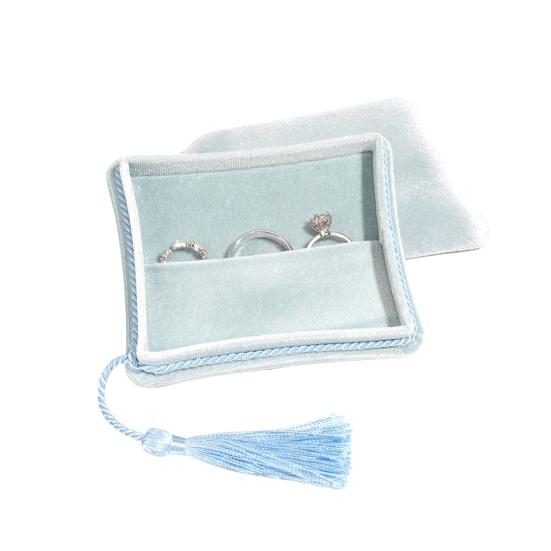 Бархатная шкатулка для украшений Маленький дорожный футляр для украшений с кисточкой Женский портативный органайзер для украшений для колец, браслетов, серег