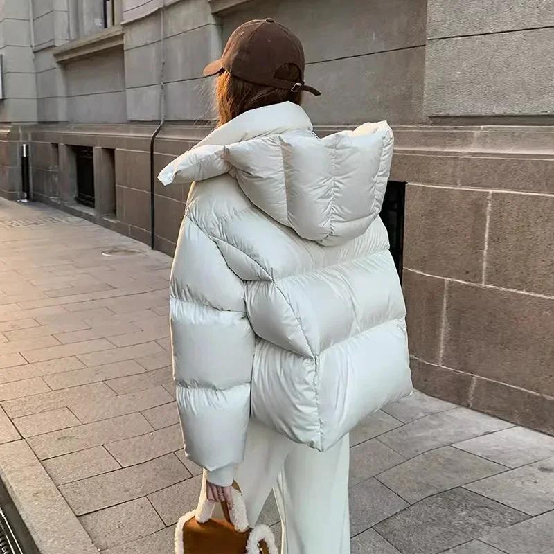 Down Jacket Women's Women's Winter Fashion Hooded Thickened Puff-feel Bread Jacket