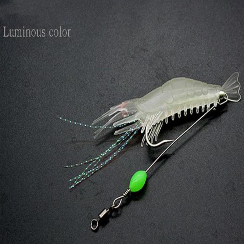 7 шт., 8 см, 5 г, светящиеся искусственные креветки, мягкая силиконовая искусственная приманка с бисером, вертлюги, крючок для рыбалки, сабики, рыболовные снасти, море