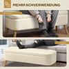 Storage Bench, Seating Bench with 65 L Storage Space, Teddy Fleece Fabric, Rubberwood, 120 x 42 x 45 cm, Beige
