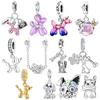 S Copper Charms Beads Pendant Dog Animal Beads Safety Chain Fit Original Bracelet Charms Women Jewelry